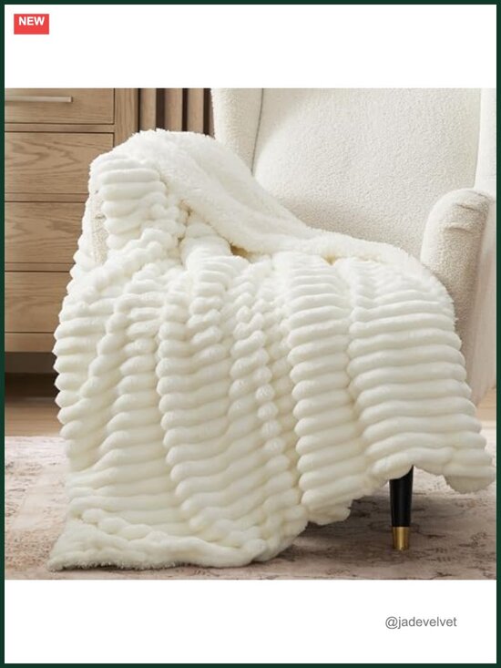 Other - Cozy Sherpa Throw Blanket, Soft Fluffy Faux Fur Warm Fleece, Bedroom Couch Decor
